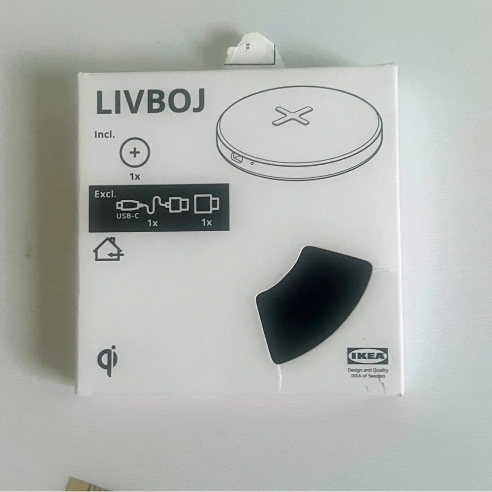 IKEA LIVBOJ Wireless Charger Black
